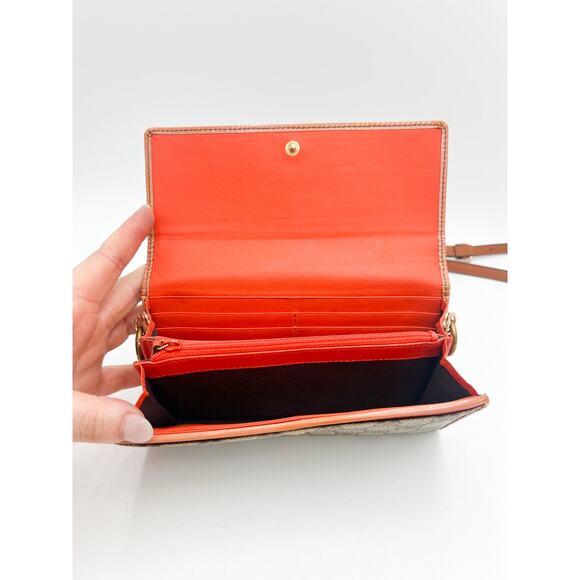 GUCCI GG Supreme Ribbon Beige Pink Orange Long Wallet Converted - Picture 3 of 15